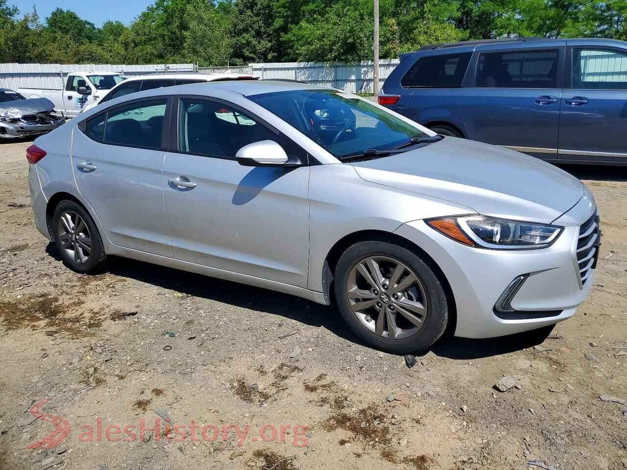2017 HYUNDAI ELANTRA VIN 5NPD84LF4HH019876, rear 3/4 view