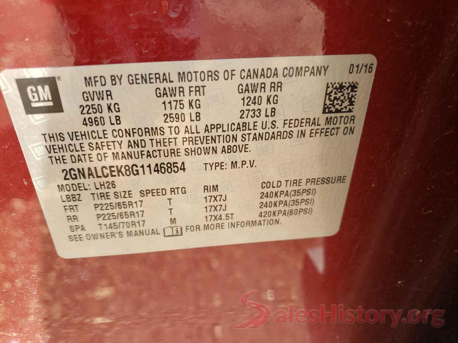 2GNALCEK8G1146854 2016 CHEVROLET EQUINOX