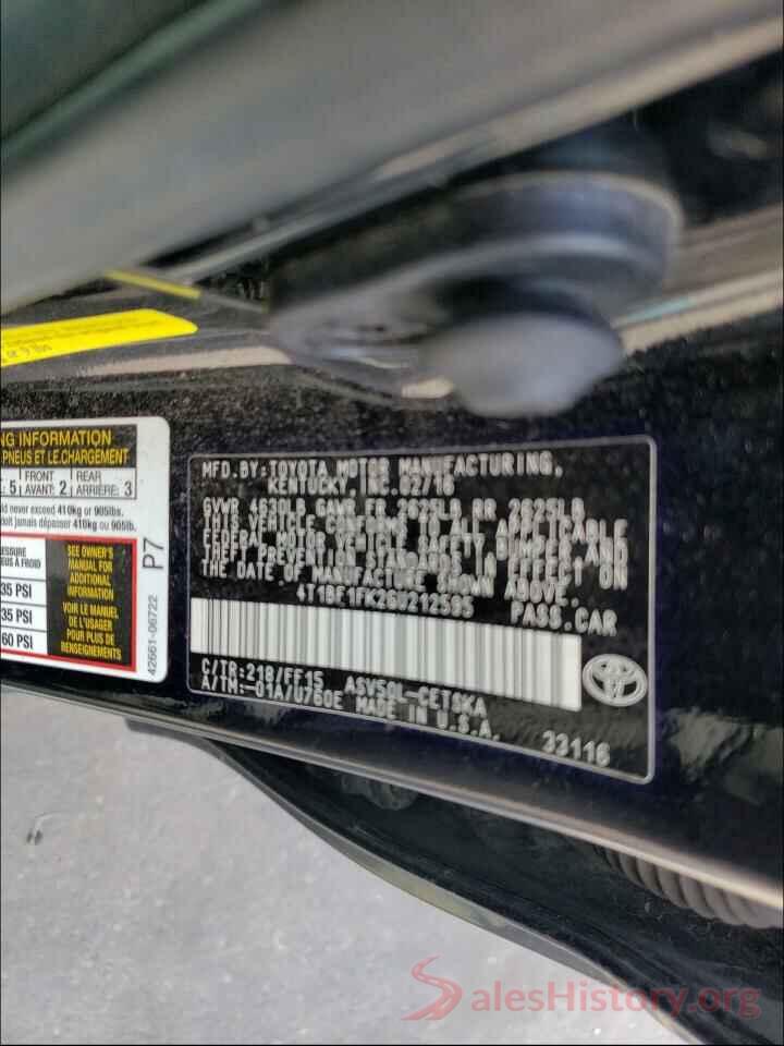 4T1BF1FK2GU212595 2016 TOYOTA CAMRY