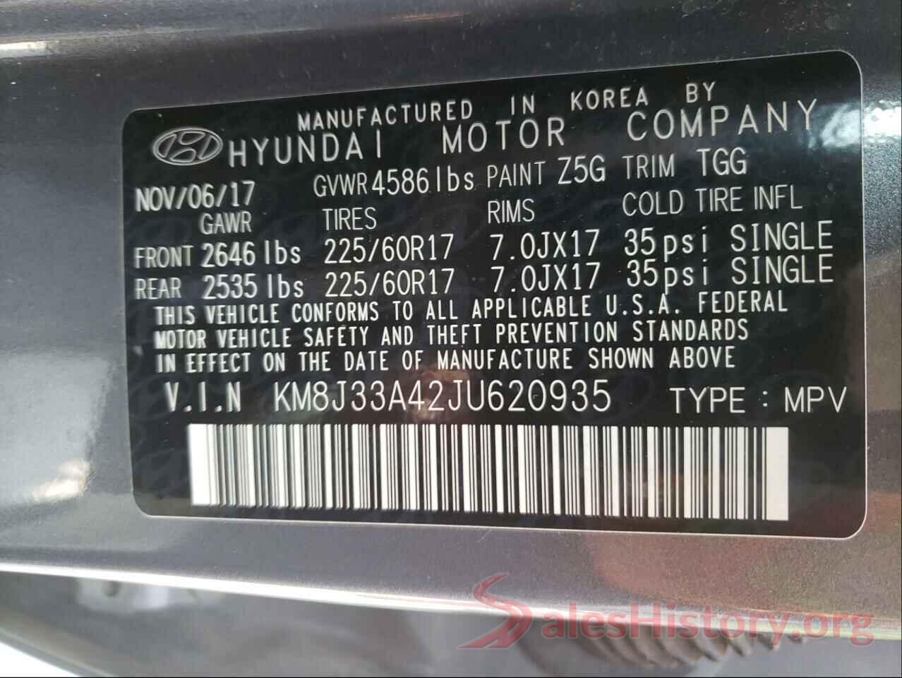 KM8J33A42JU620935 2018 HYUNDAI TUCSON