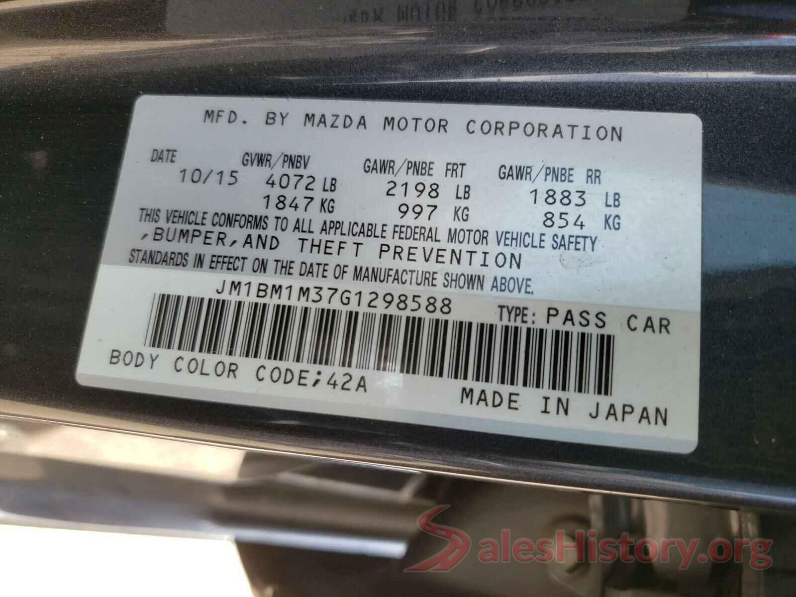 JM1BM1M37G1298588 2016 MAZDA 3