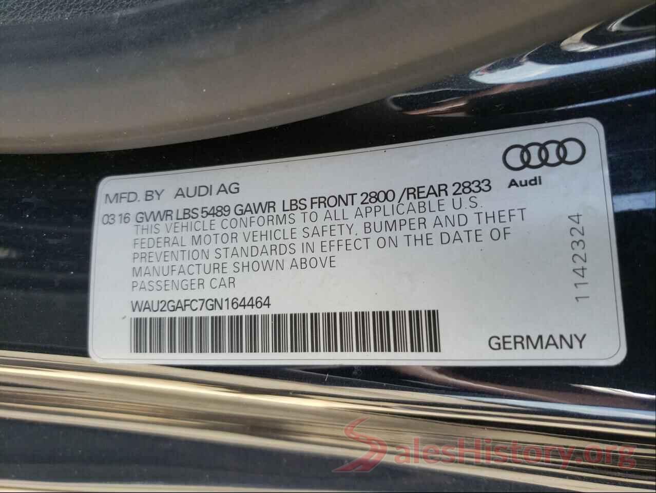 WAU2GAFC7GN164464 2016 AUDI A7