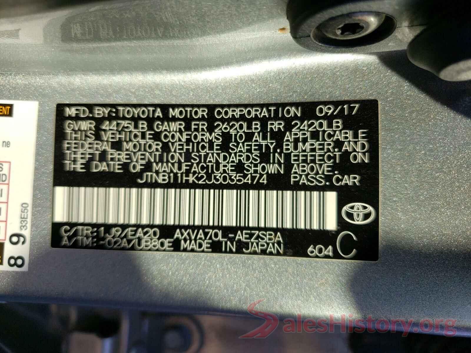 JTNB11HK2J3035474 2018 TOYOTA CAMRY