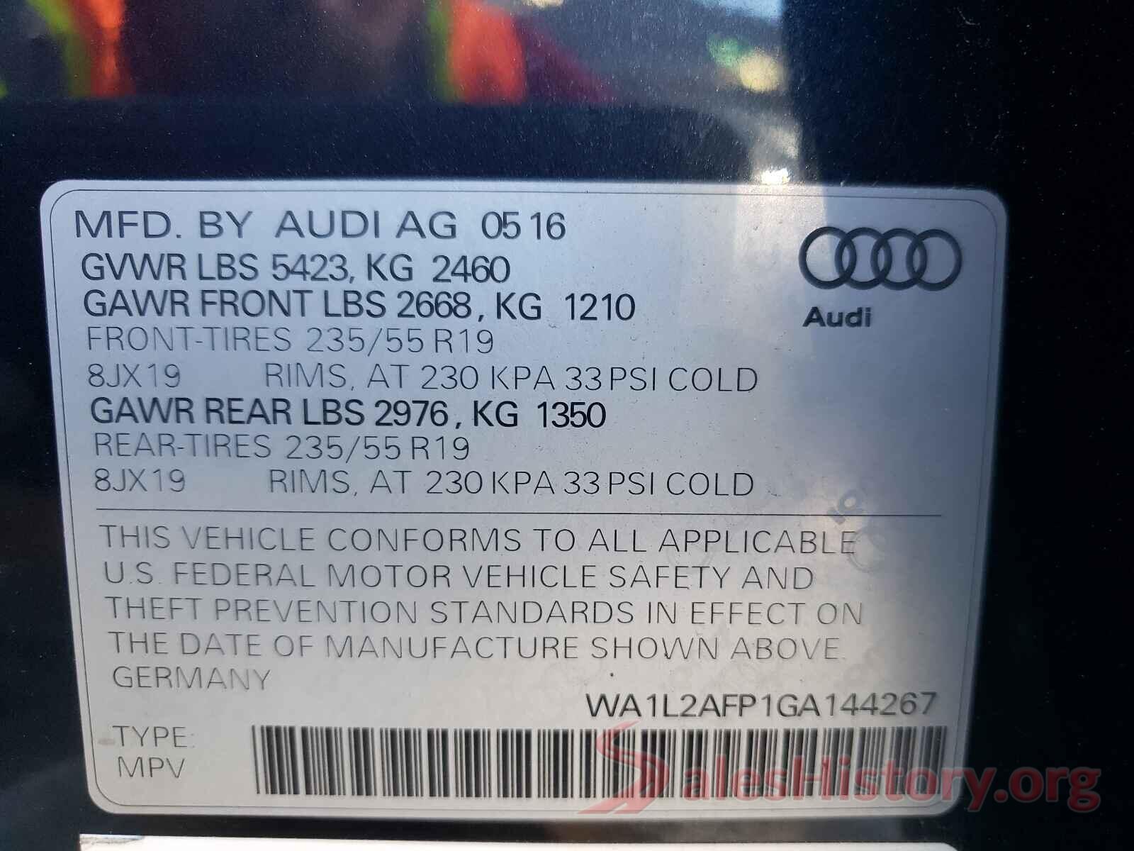 WA1L2AFP1GA144267 2016 AUDI Q5