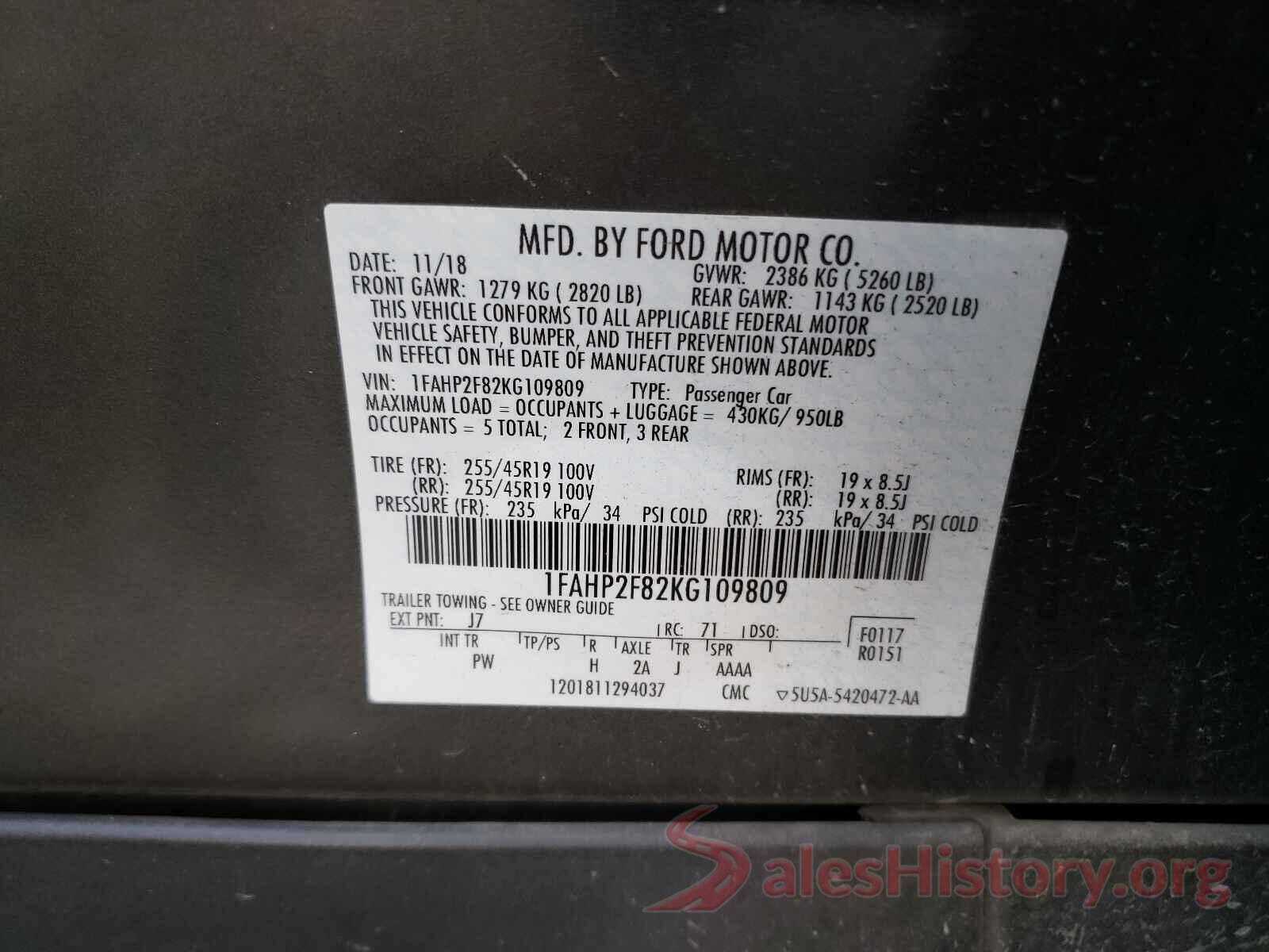 1FAHP2F82KG109809 2019 FORD F150