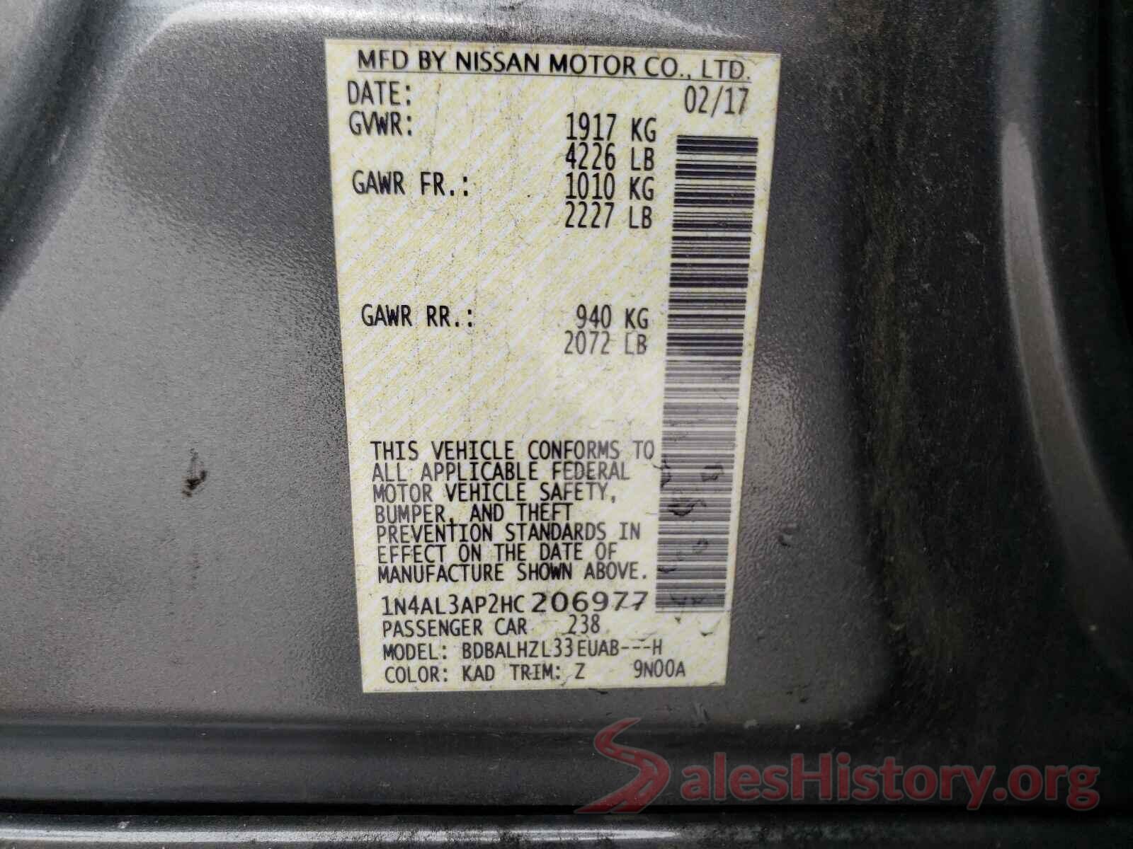 1N4AL3AP2HC206977 2017 NISSAN ALTIMA