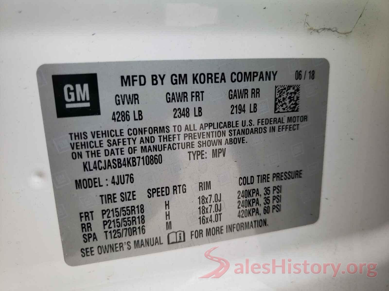 KL4CJASB4KB710860 2019 BUICK ENCORE