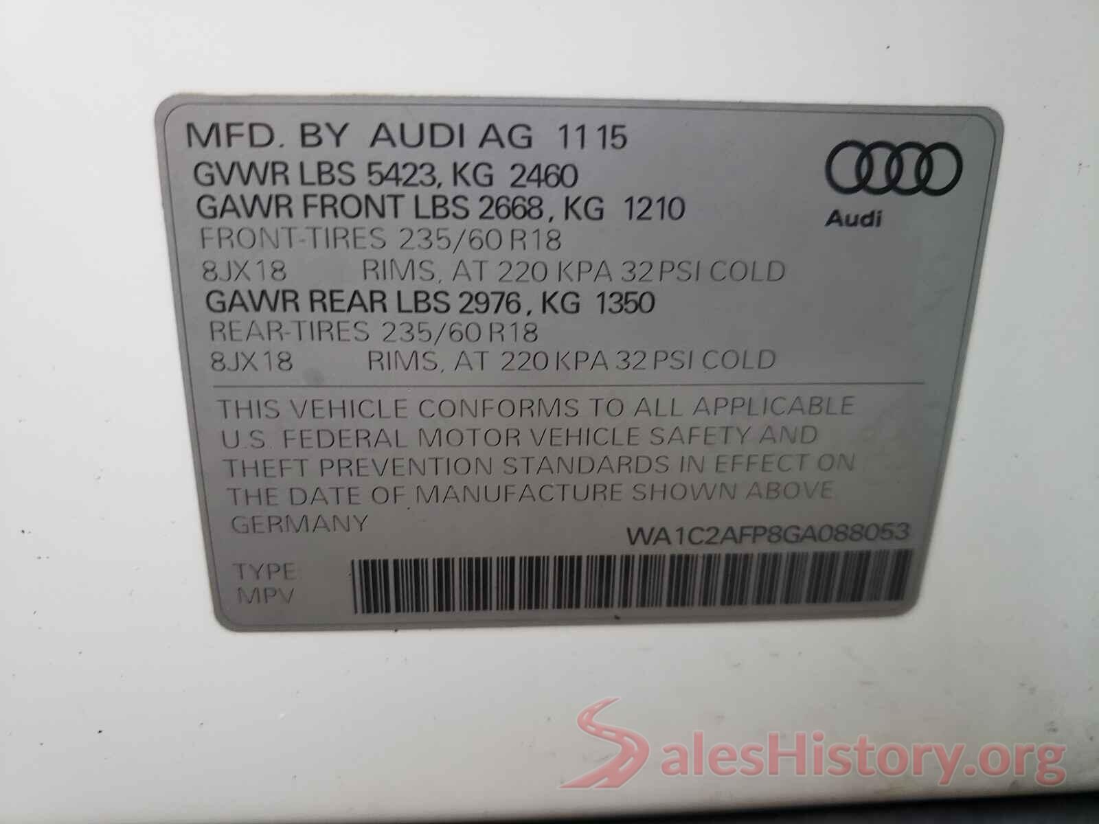 WA1C2AFP8GA088053 2016 AUDI Q5