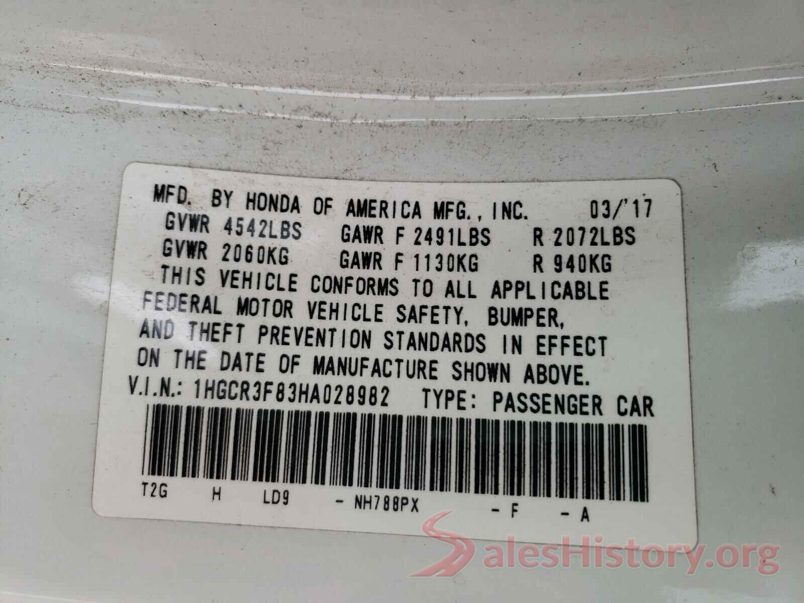 1HGCR3F83HA028982 2017 HONDA ACCORD