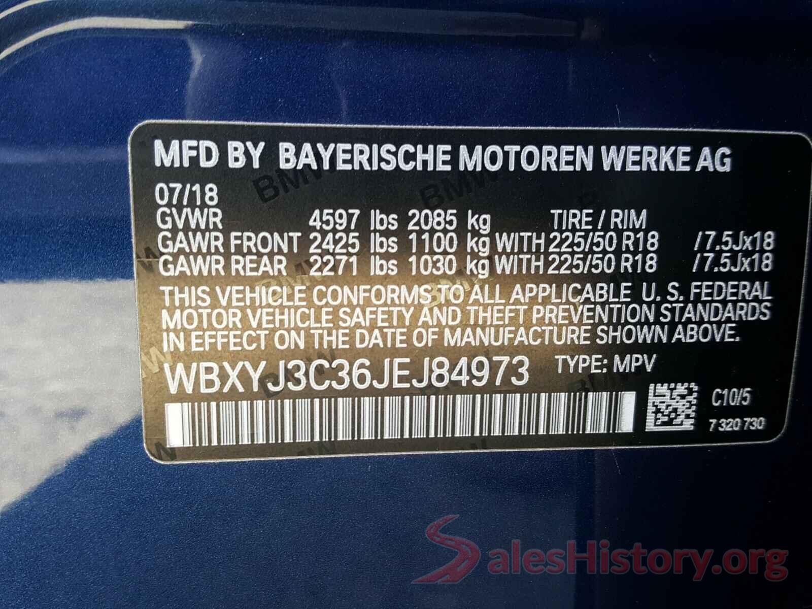 WBXYJ3C36JEJ84973 2018 BMW X2