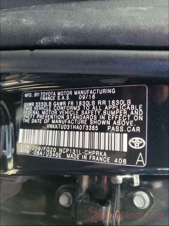 VNKKTUD31HA073385 2017 TOYOTA YARIS