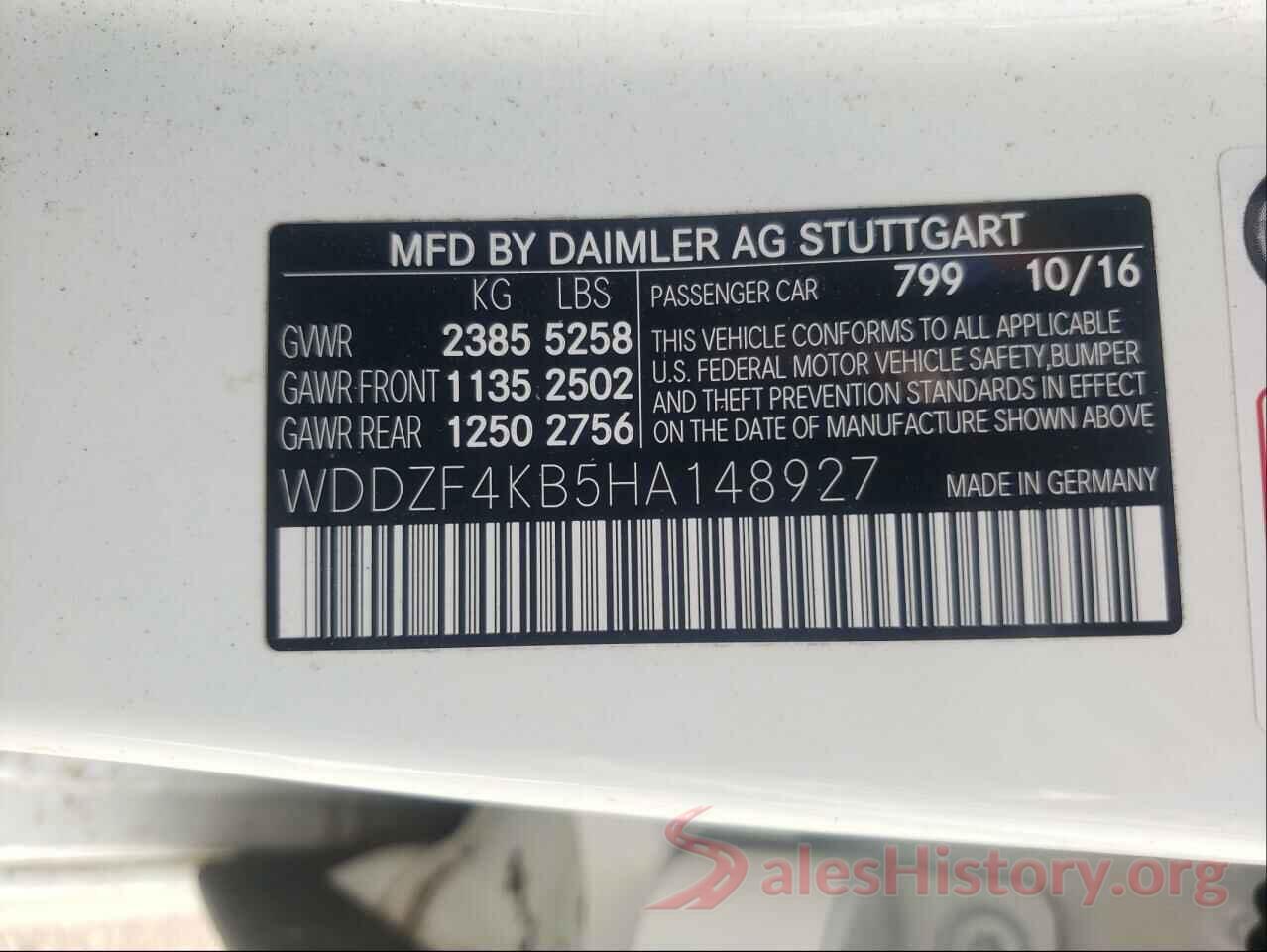 WDDZF4KB5HA148927 2017 MERCEDES-BENZ E-CLASS