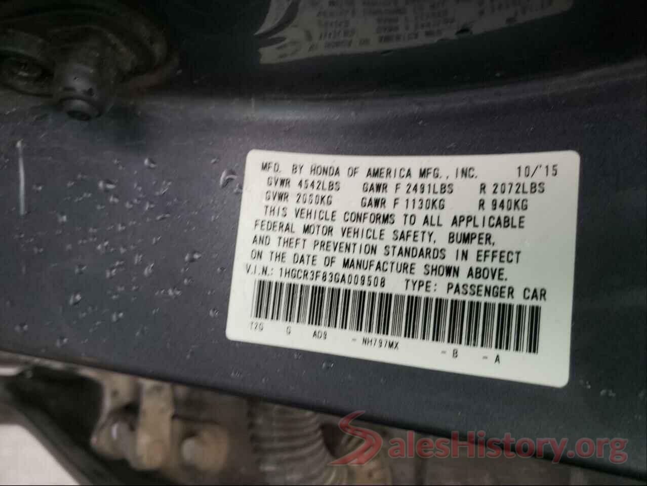 1HGCR3F83GA009508 2016 HONDA ACCORD