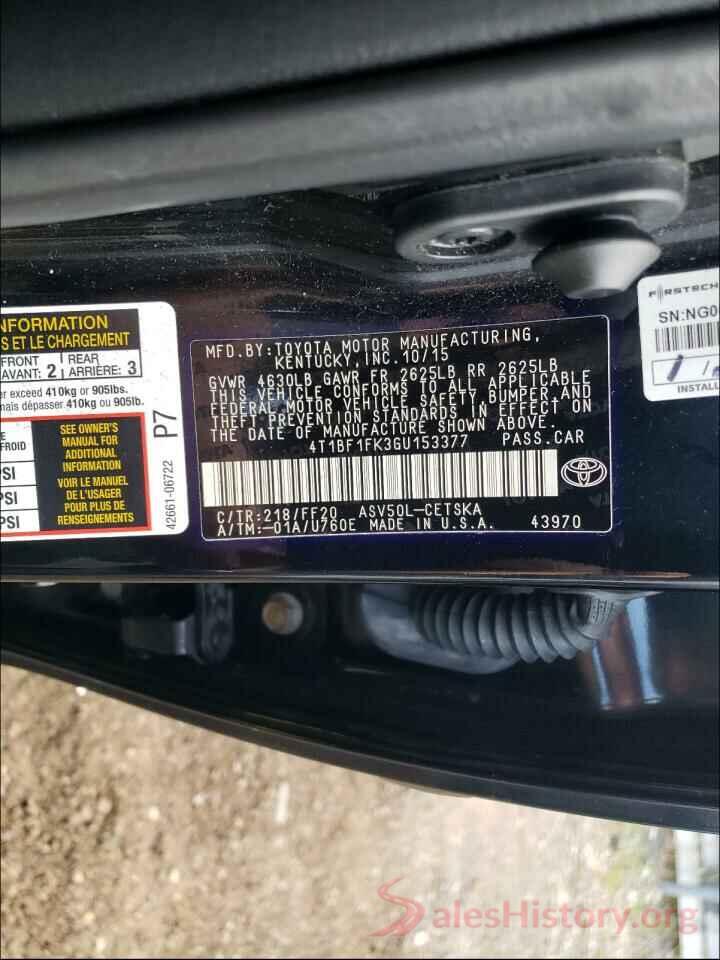 4T1BF1FK3GU153377 2016 TOYOTA CAMRY