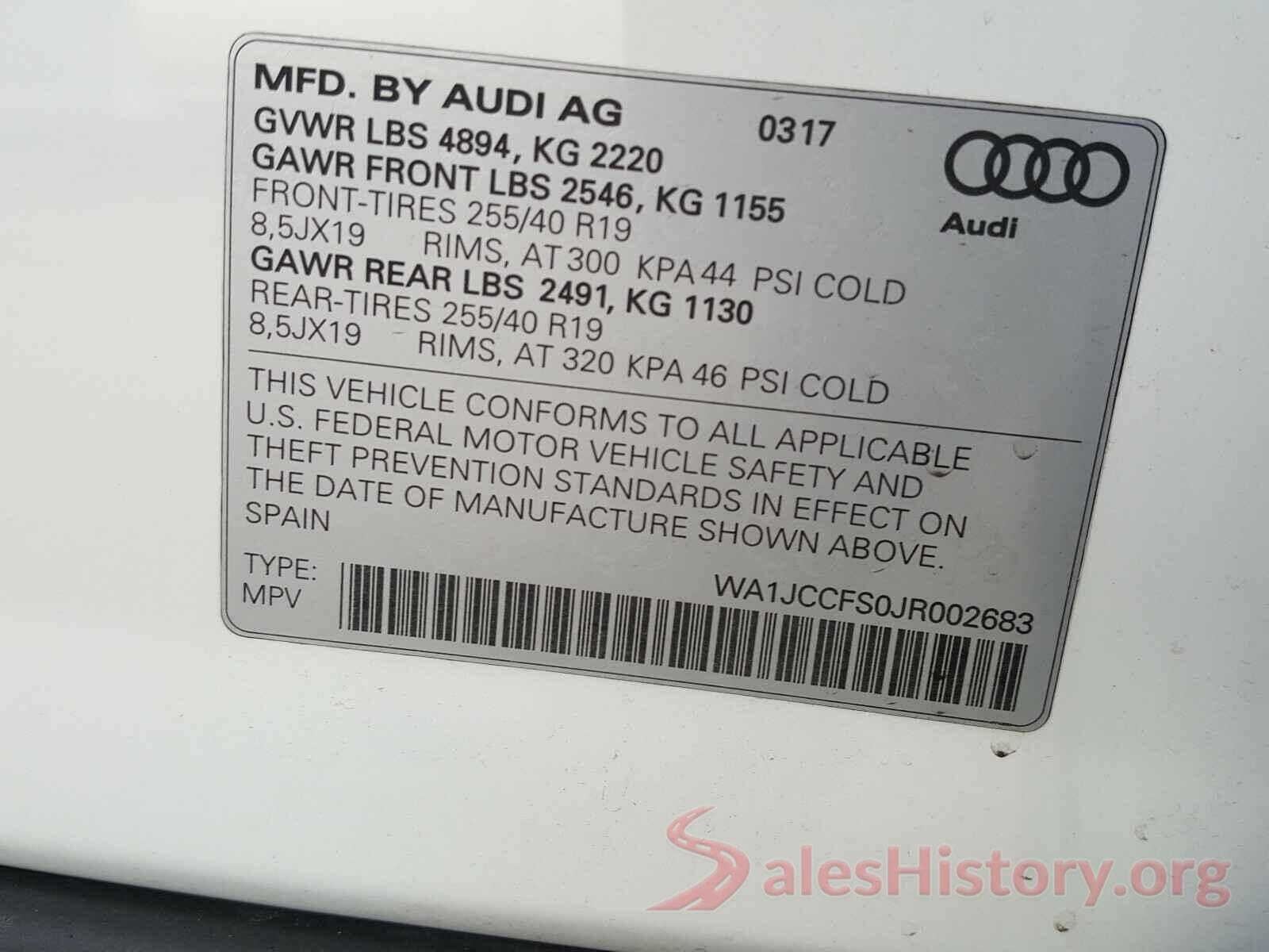 WA1JCCFS0JR002683 2018 AUDI Q3