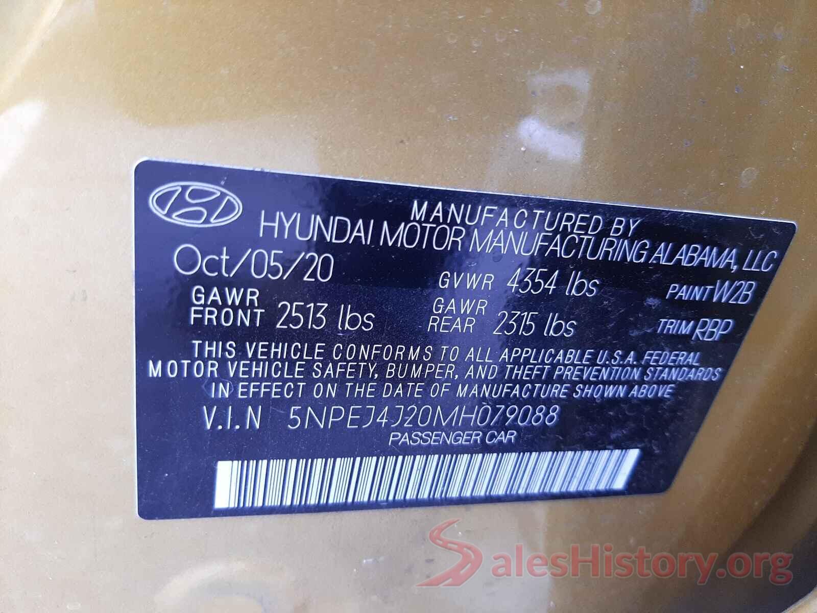 5NPEJ4J20MH079088 2021 HYUNDAI SONATA