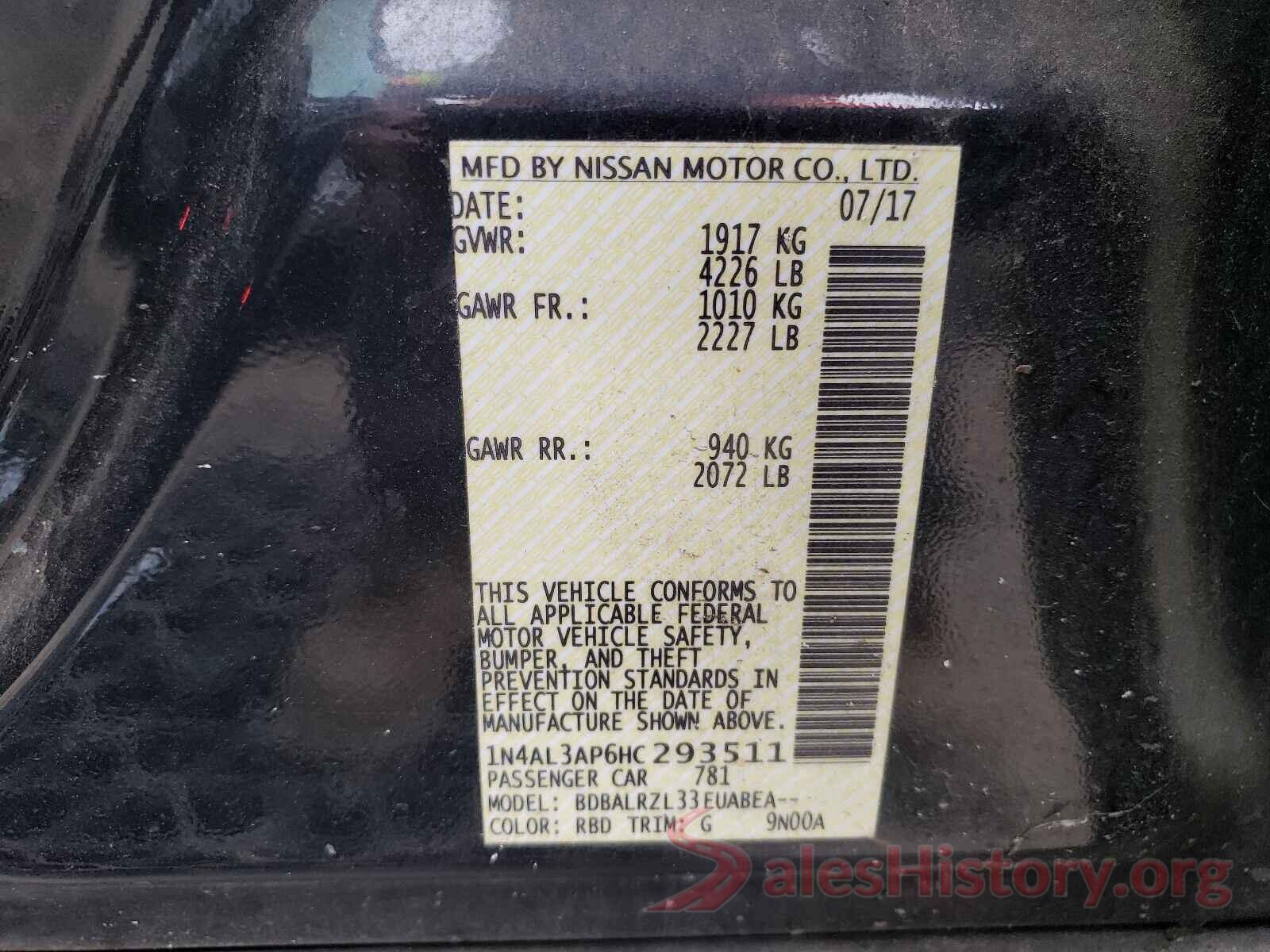 1N4AL3AP6HC293511 2017 NISSAN ALTIMA