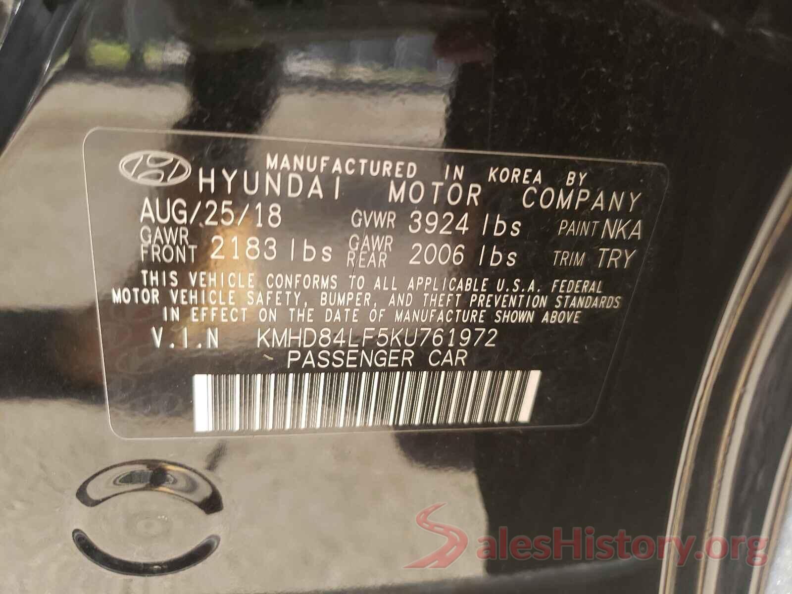 KMHD84LF5KU761972 2019 HYUNDAI ELANTRA