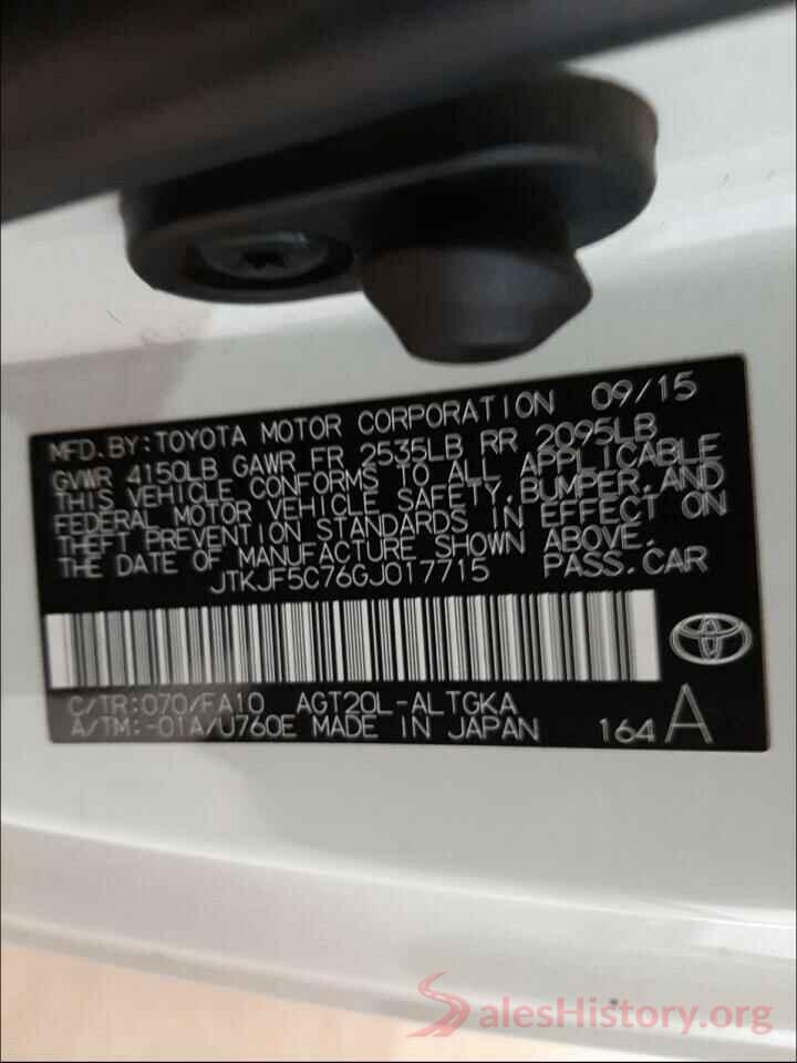 JTKJF5C76GJ017715 2016 TOYOTA SCION