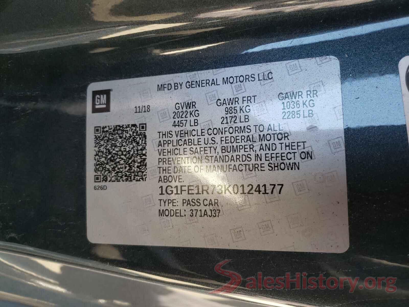 1G1FE1R73K0124177 2019 CHEVROLET CAMARO