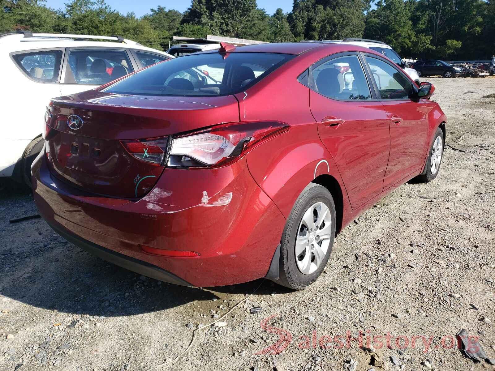 5NPDH4AE8GH717836 2016 HYUNDAI ELANTRA