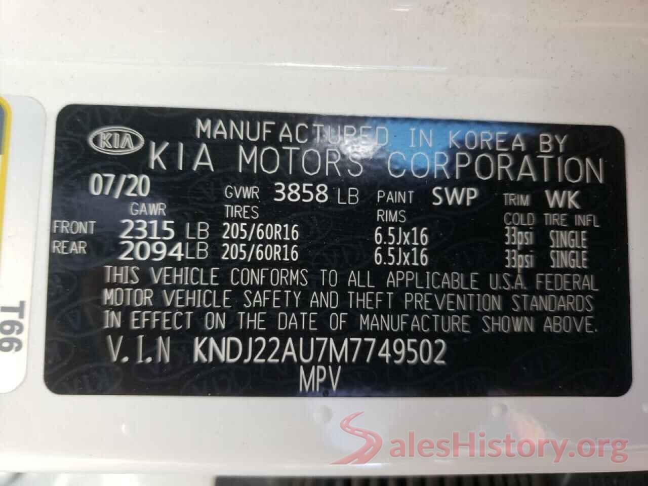 KNDJ22AU7M7749502 2021 KIA SOUL