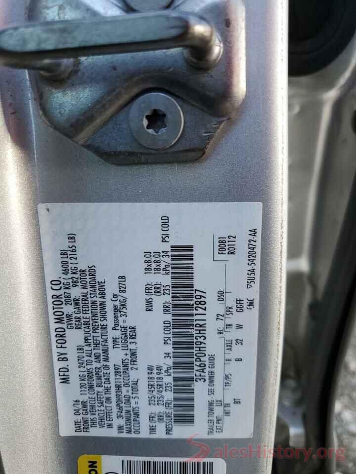 3FA6P0H93HR112897 2017 FORD FUSION