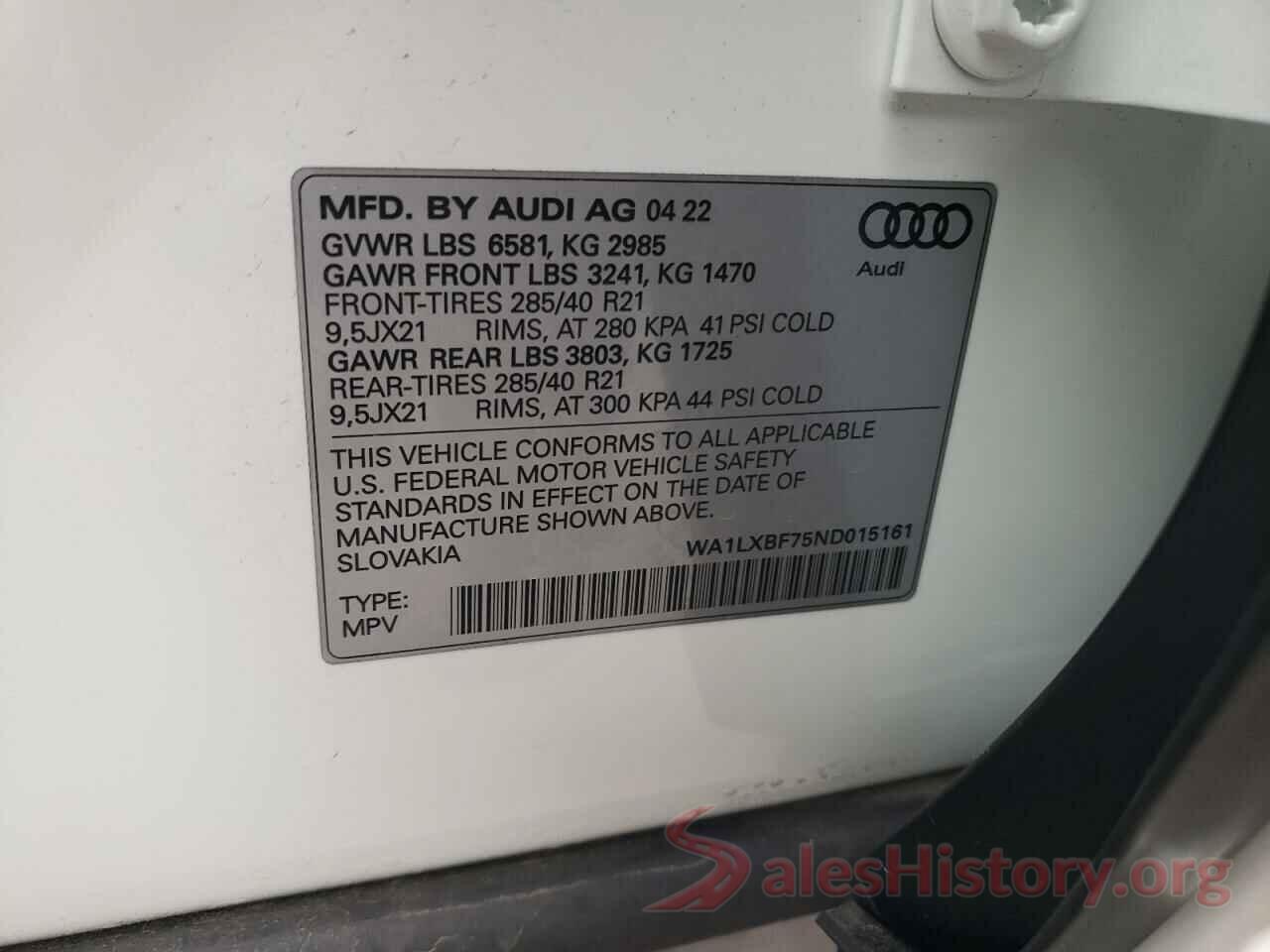 WA1LXBF75ND015161 2022 AUDI Q7