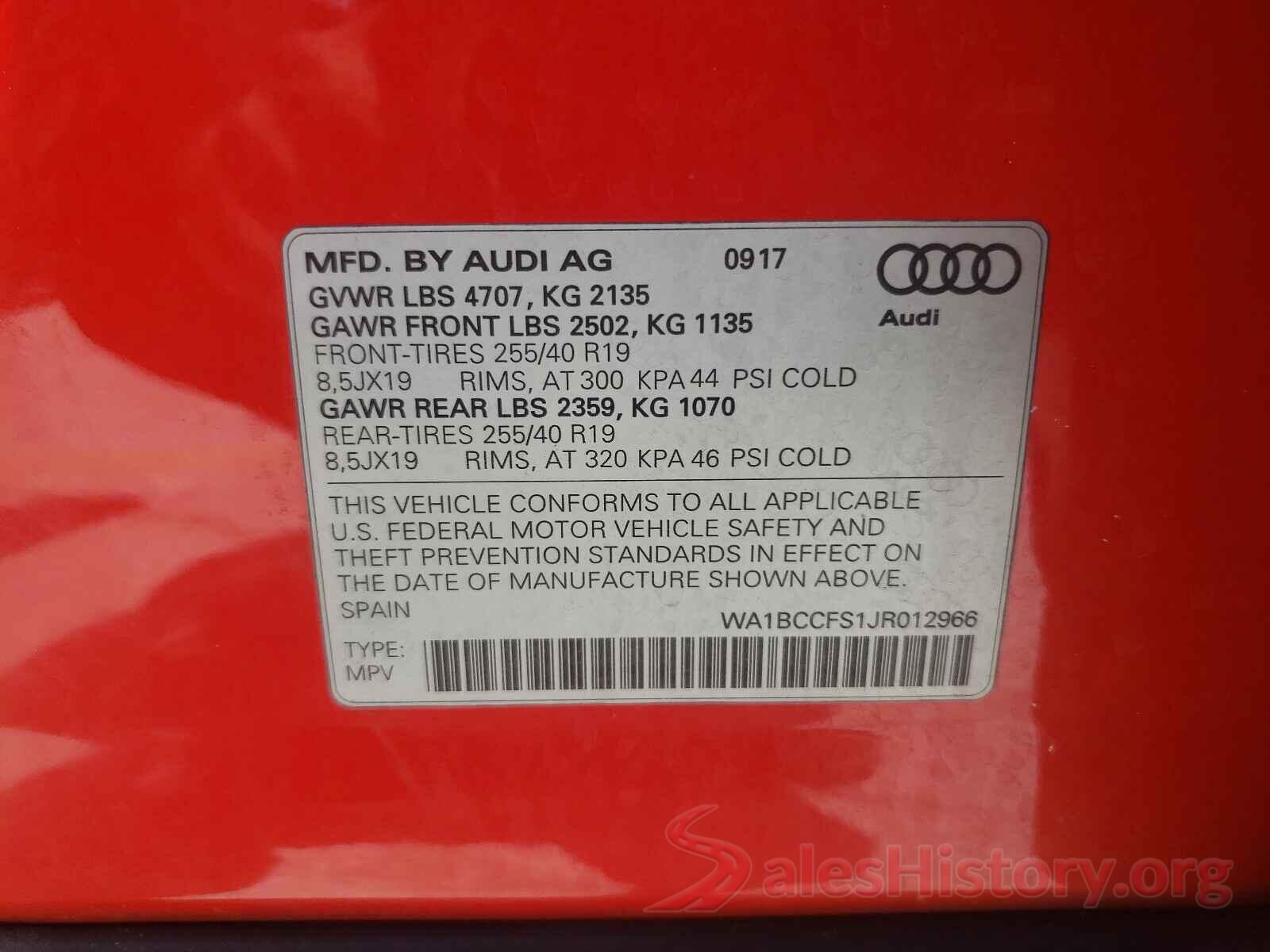 WA1BCCFS1JR012966 2018 AUDI Q3