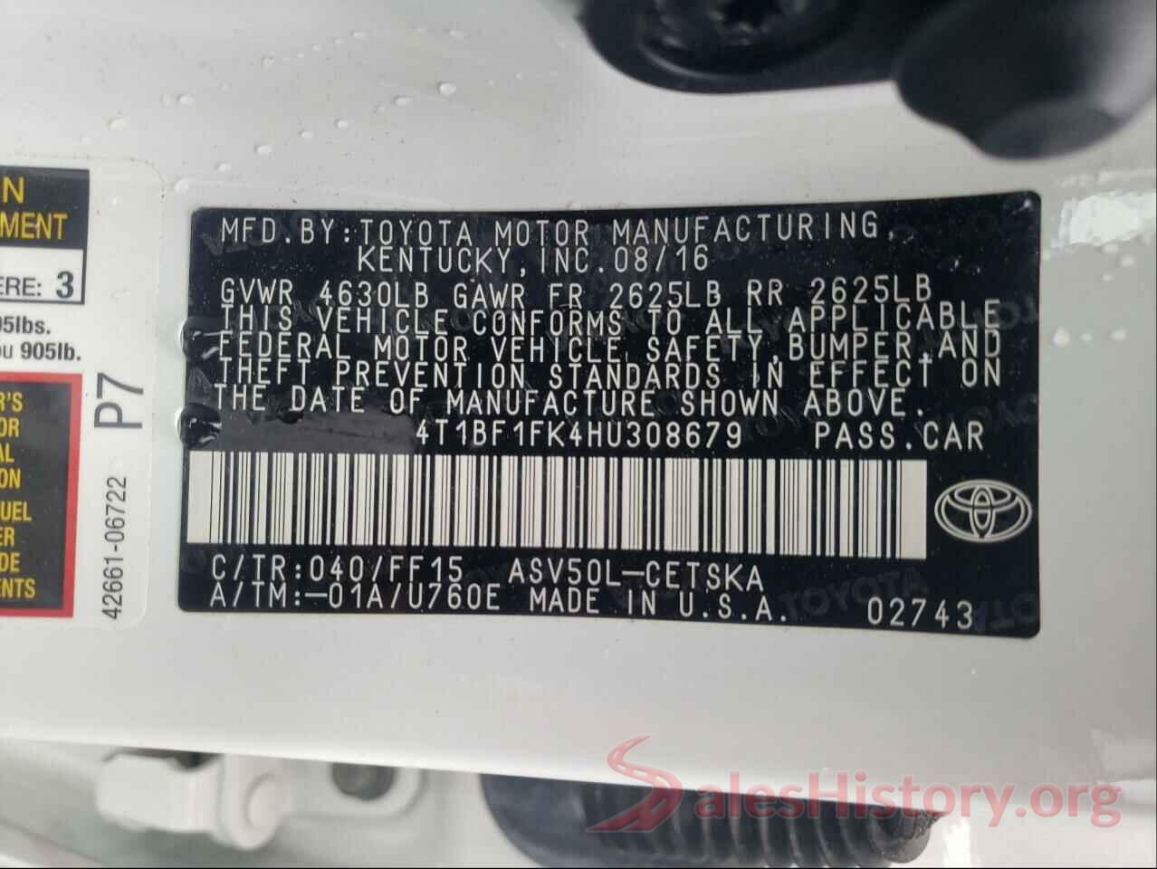 4T1BF1FK4HU308679 2017 TOYOTA CAMRY