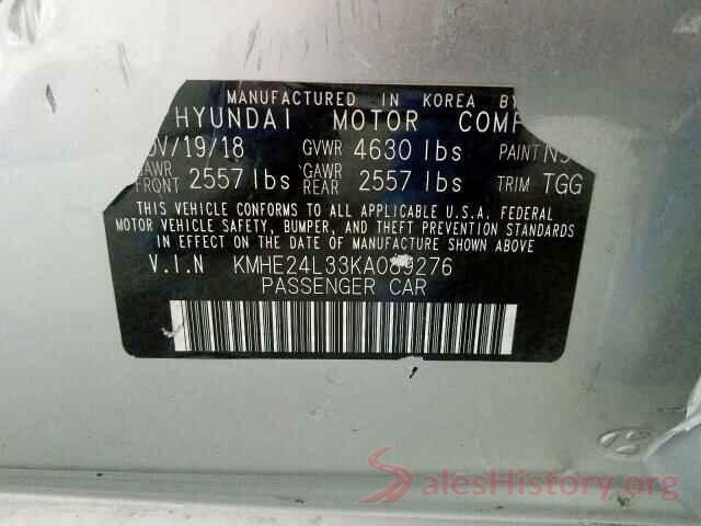 KMHE24L33KA089276 2019 HYUNDAI SONATA