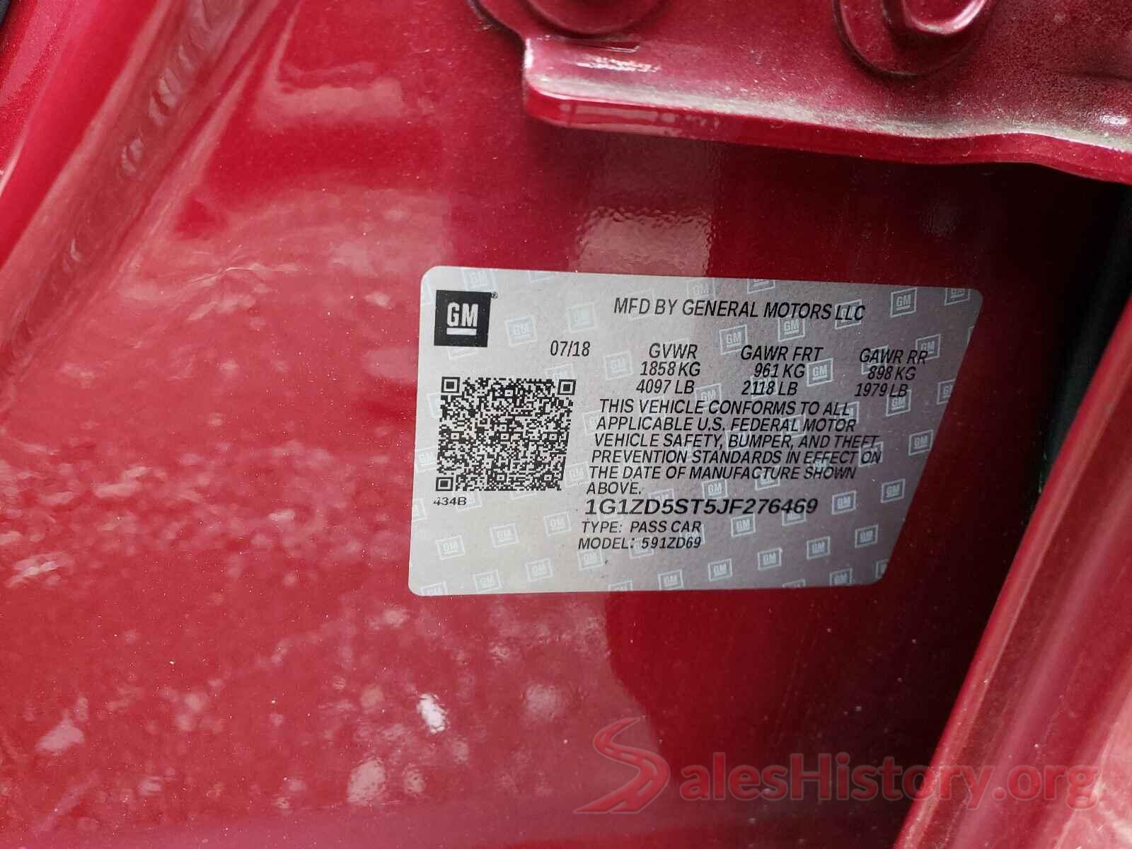 1G1ZD5ST5JF276469 2018 CHEVROLET MALIBU