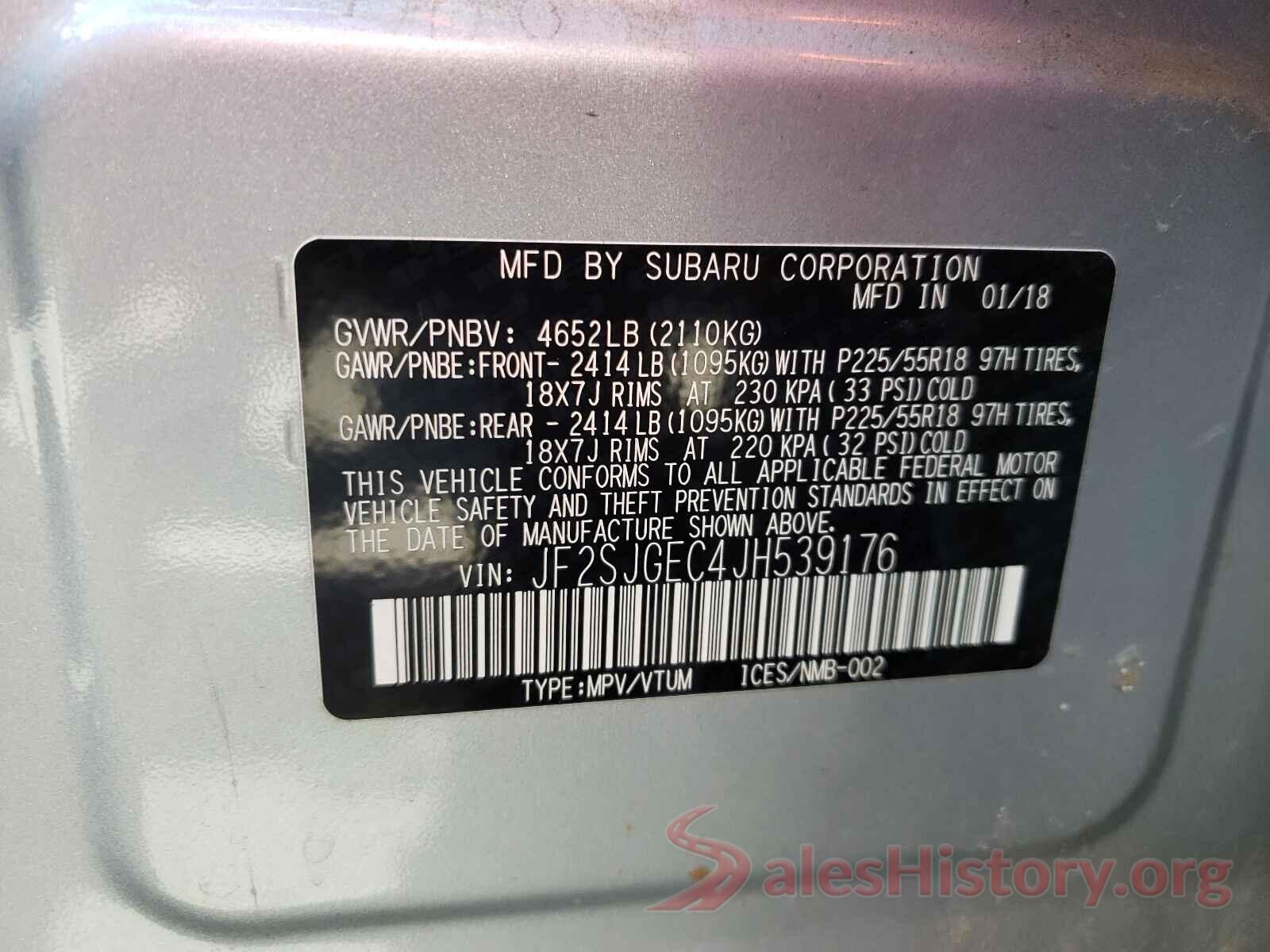 JF2SJGEC4JH539176 2018 SUBARU FORESTER