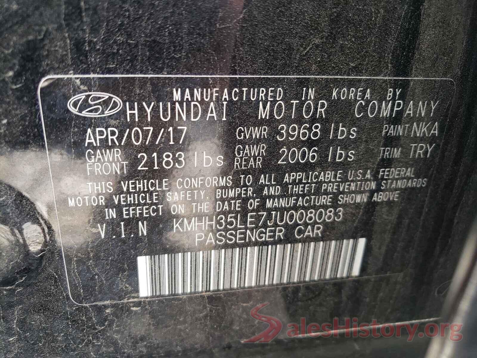 KMHH35LE7JU008083 2018 HYUNDAI ELANTRA