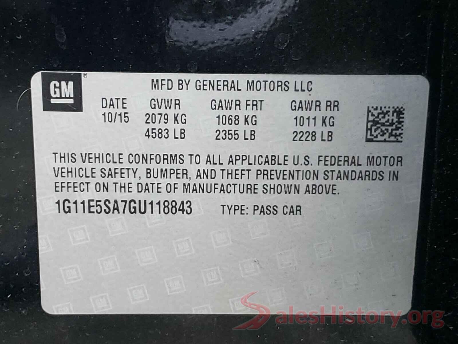 1G11E5SA7GU118843 2016 CHEVROLET MALIBU