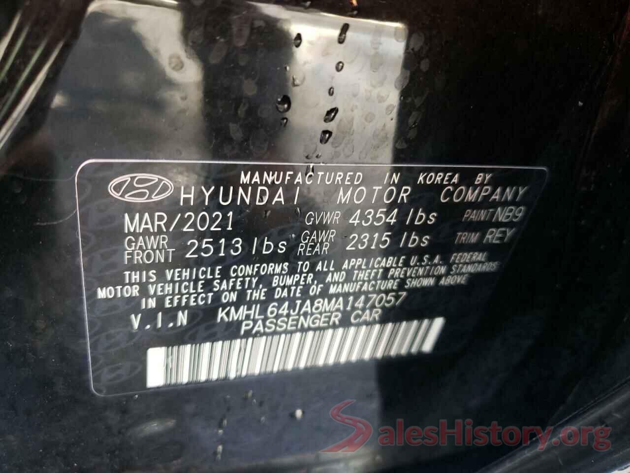 KMHL64JA8MA147057 2021 HYUNDAI SONATA