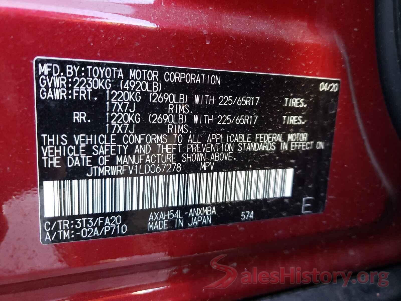 JTMRWRFV1LD067278 2020 TOYOTA RAV4