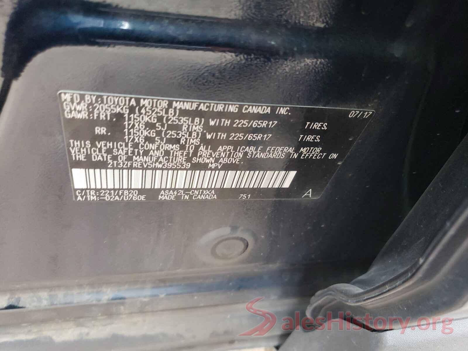 2T3ZFREV5HW395539 2017 TOYOTA RAV4