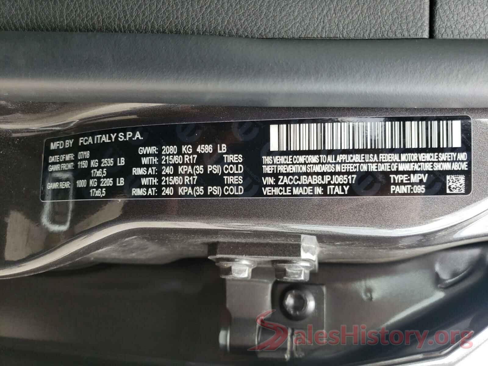 ZACCJBAB8JPJ06517 2018 JEEP RENEGADE