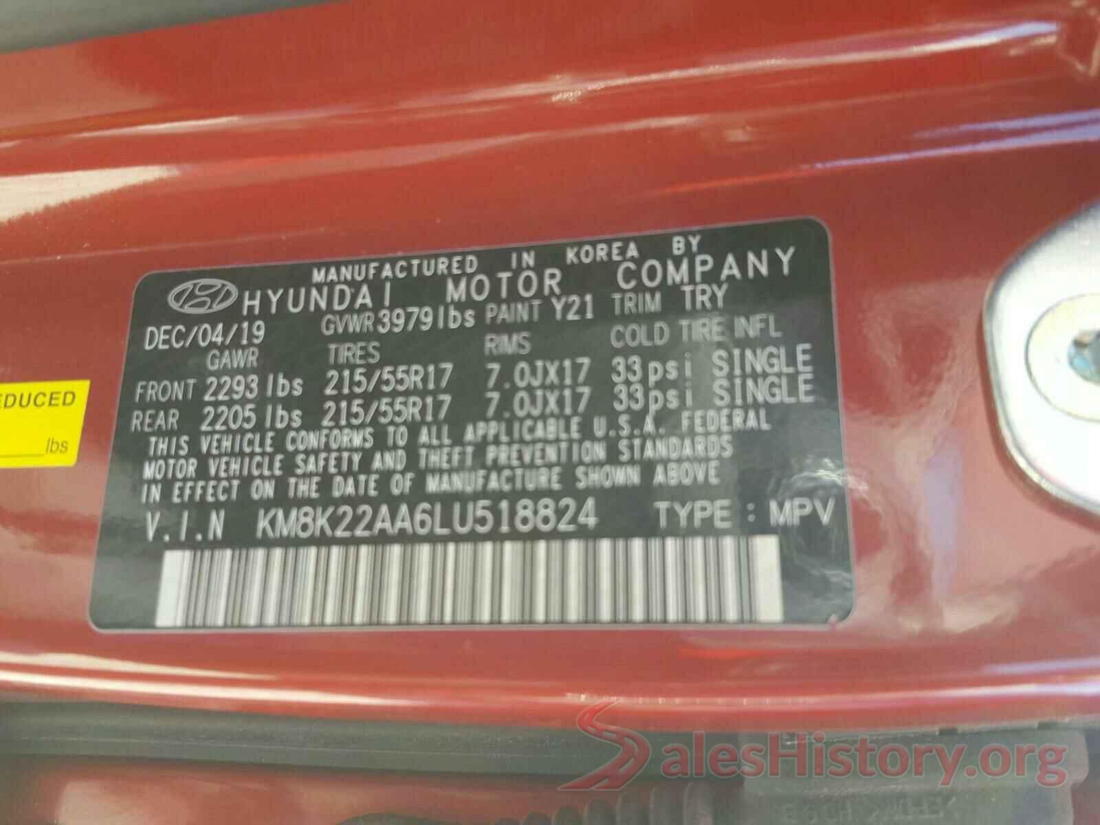 KM8K22AA6LU518824 2020 HYUNDAI KONA