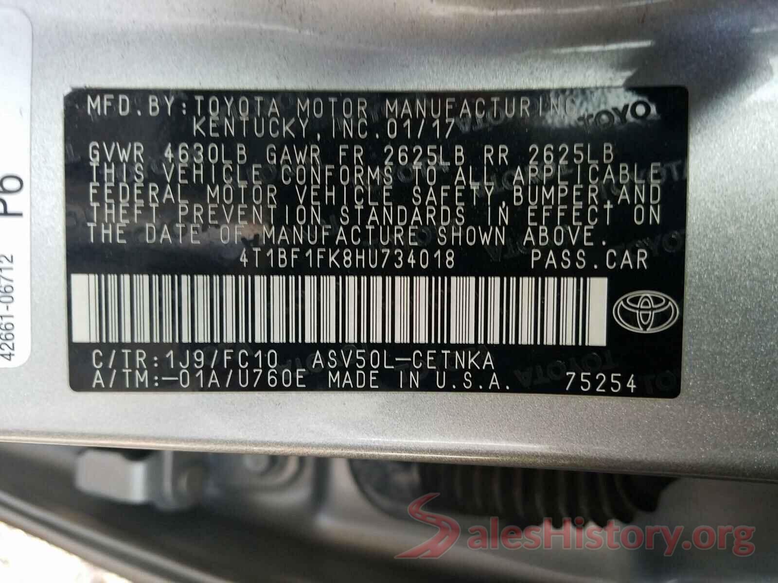 4T1BF1FK8HU734018 2017 TOYOTA CAMRY