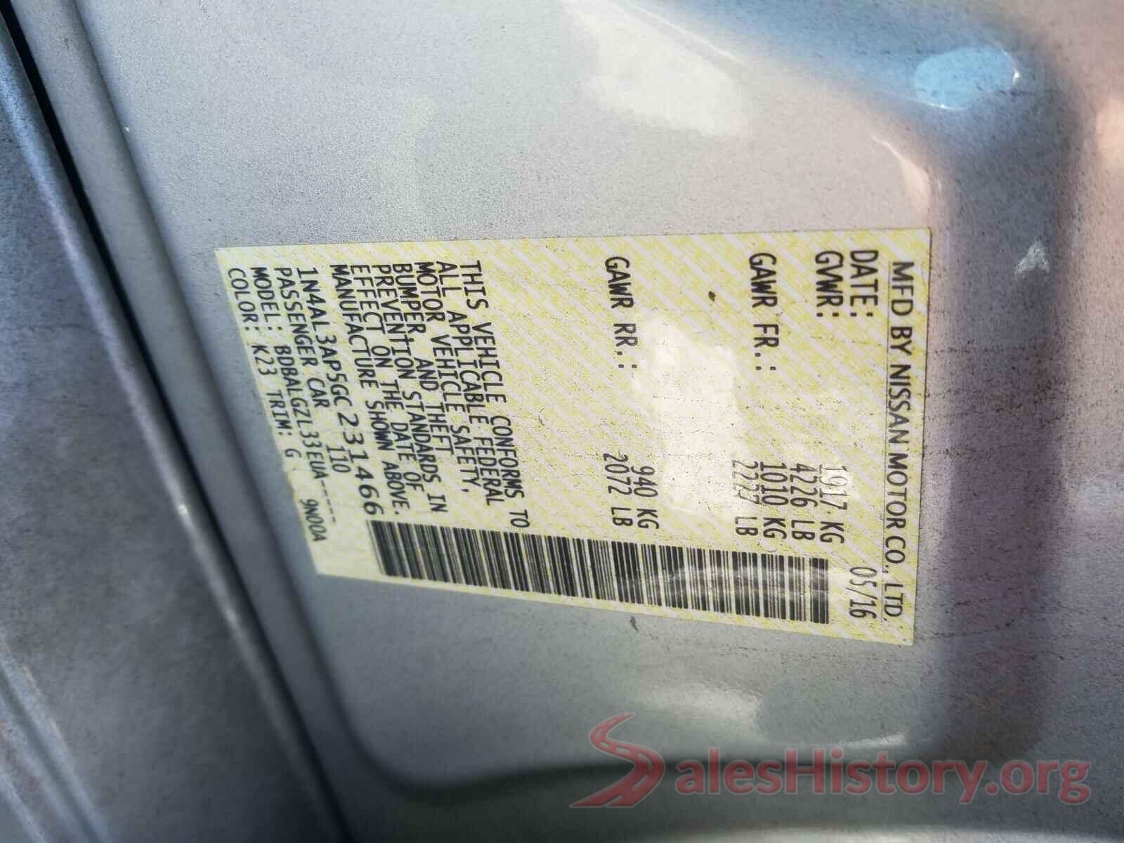 1N4AL3AP5GC231466 2016 NISSAN ALTIMA