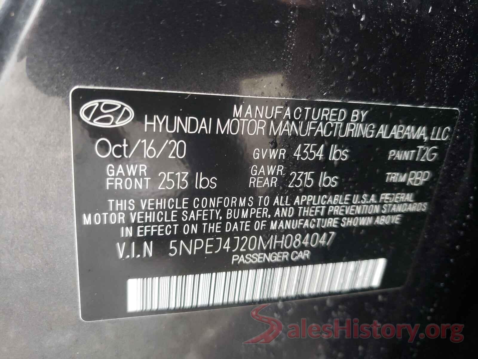 5NPEJ4J20MH084047 2021 HYUNDAI SONATA