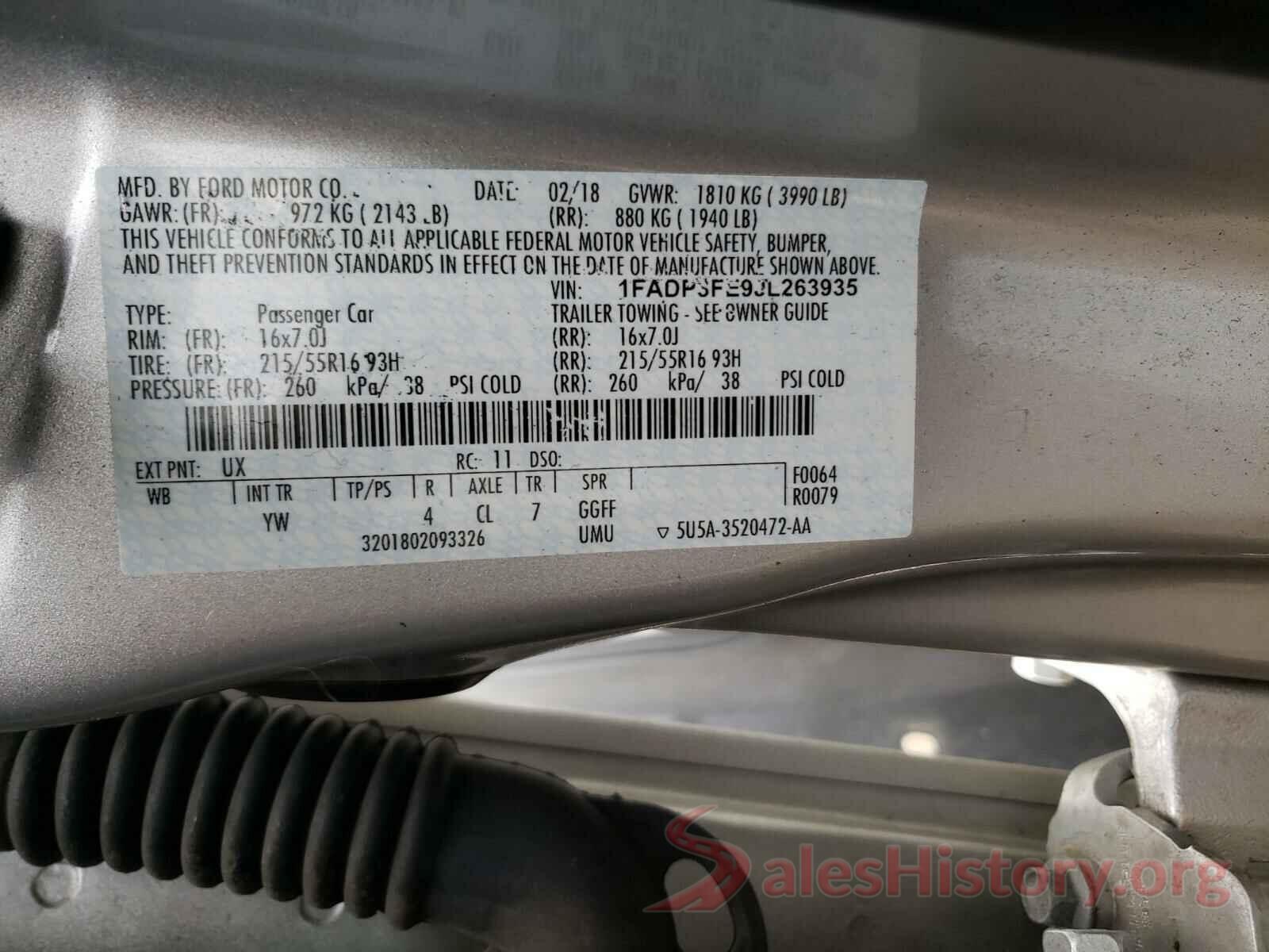 1FADP3FE9JL263935 2018 FORD FOCUS