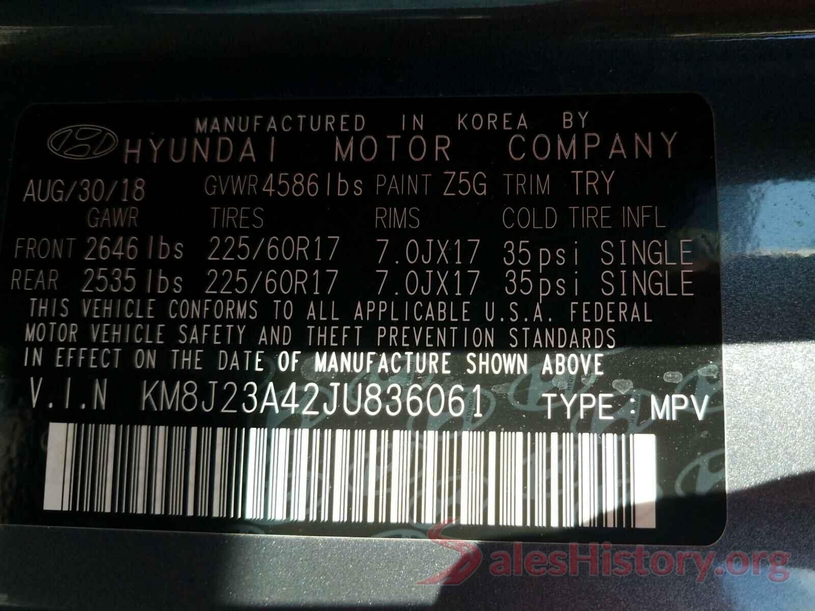 KM8J23A42JU836061 2018 HYUNDAI TUCSON