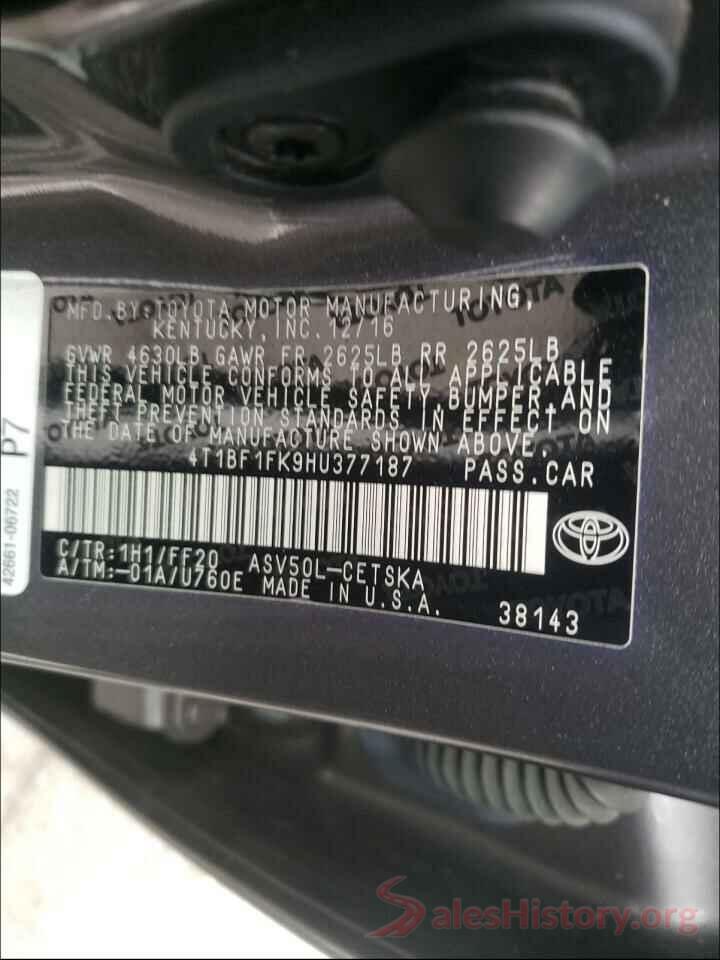 4T1BF1FK9HU377187 2017 TOYOTA CAMRY