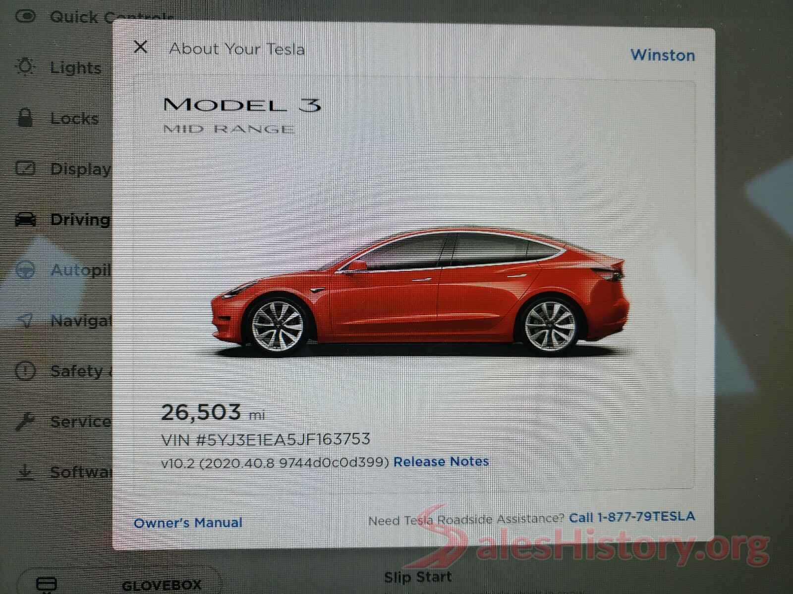 5YJ3E1EA5JF163753 2018 TESLA MODEL 3