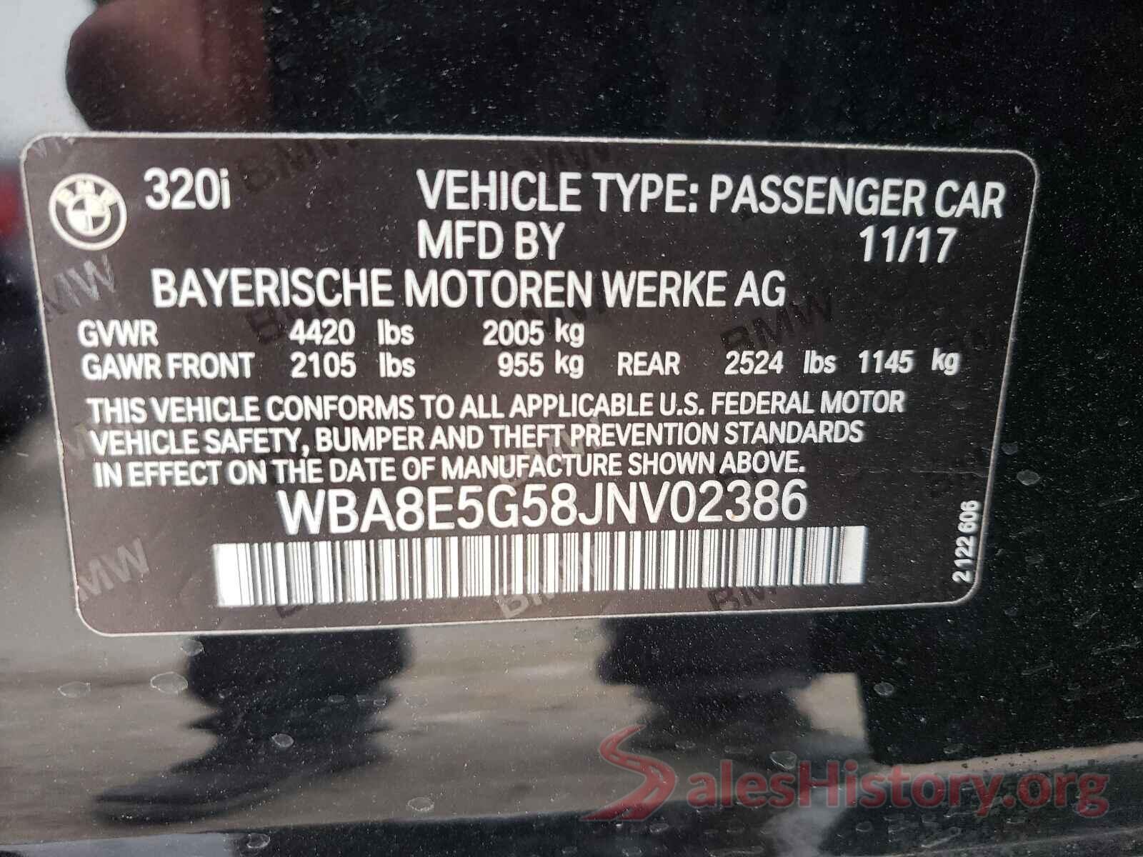 WBA8E5G58JNV02386 2018 BMW 3 SERIES