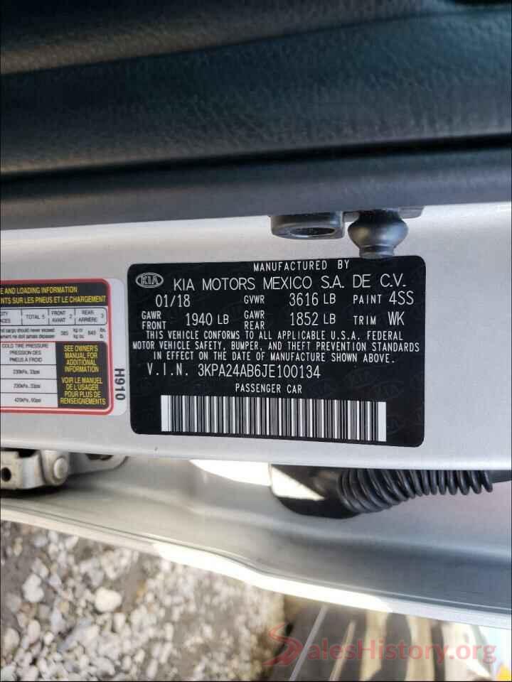 3KPA24AB6JE100134 2018 KIA RIO