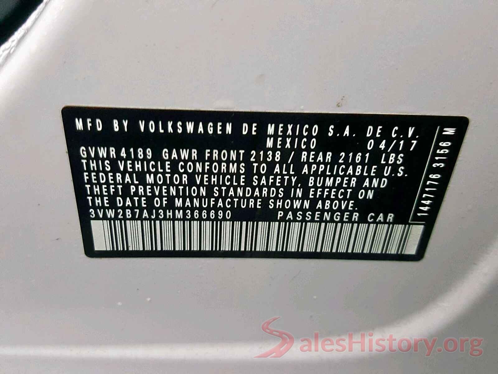 3VW2B7AJ3HM366690 2017 VOLKSWAGEN JETTA